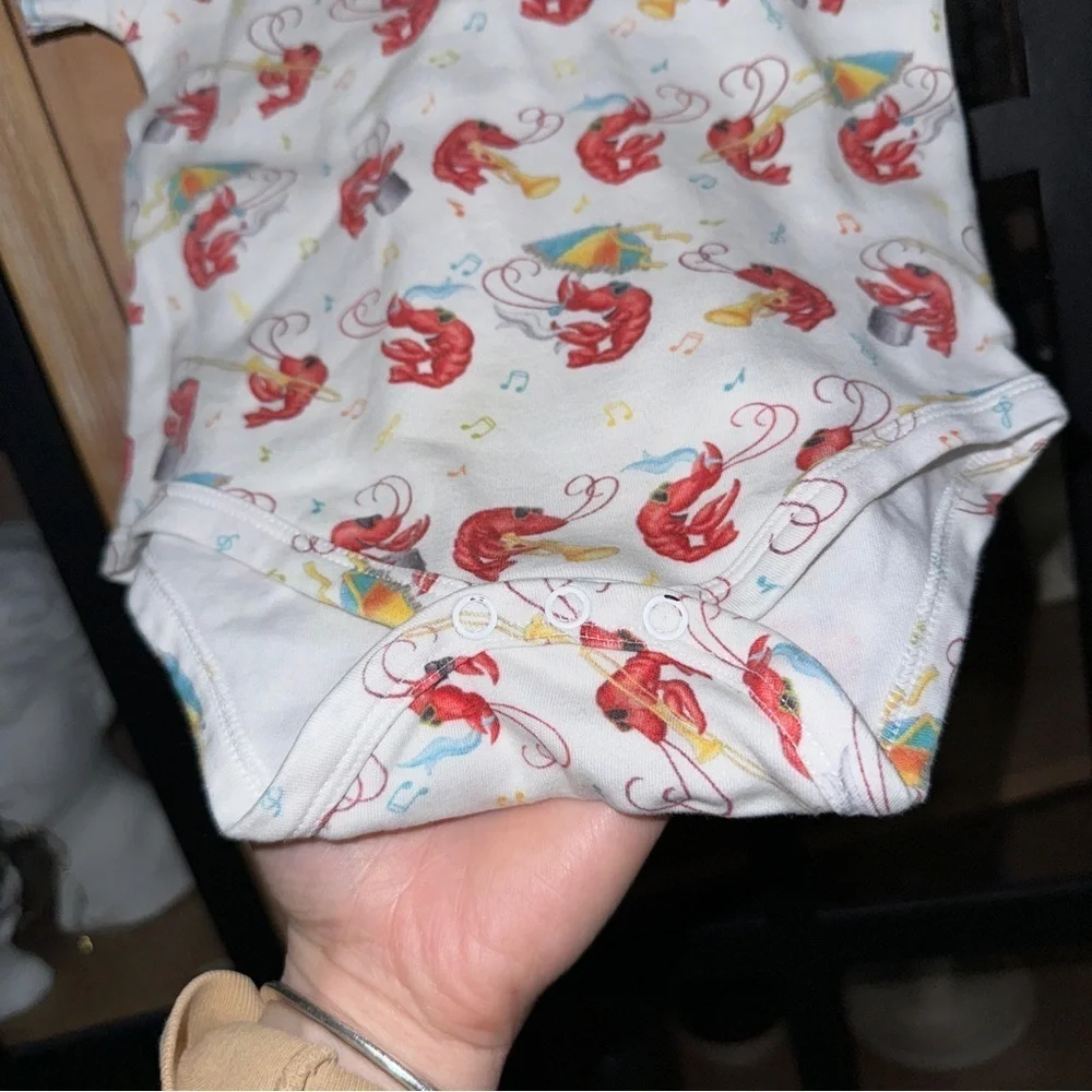 NOLA tawk Mardi Gras crawfish onesie baby boy girl nola toddler Louisiana LSU